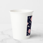 青とピンクの大きなドットパターン 紙コップ (正面)