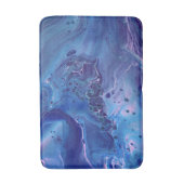 青とピンクの大理石の抽象化 バスマット (正面縦)