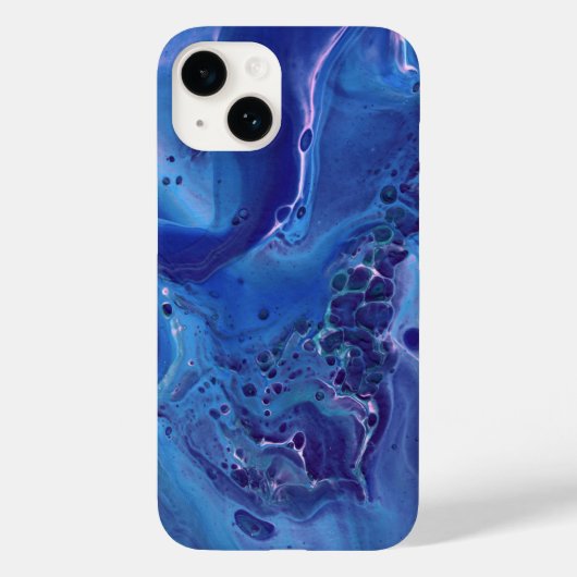 青とピンクの大理石の抽象化 Case-Mate iPhoneケース (裏面)