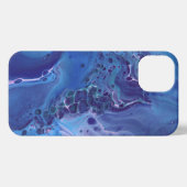 青とピンクの大理石の抽象化 iPhoneケース (裏面横)