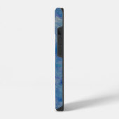 青とピンクの大理石アクリル抽象画 iPhoneケース (左側面)
