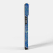 青とピンクの大理石アクリル抽象画 iPhoneケース (右側面)