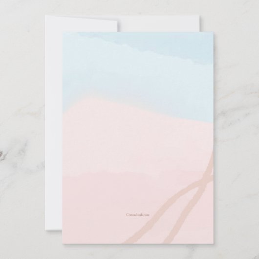 青とピンクの宗教モダン招待状 招待状 (裏面)