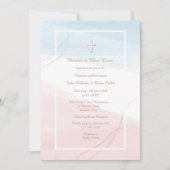 青とピンクの宗教モダン招待状 招待状 (正面)