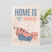 青とピンクの家が母の日 シーズンカード (スタンド正面)