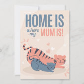 青とピンクの家は私のお母さんがいる場所 マザーズデー シーズンカード (正面)