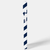 青とピンクの対角線ストライプモノグラム Case-Mate iPhoneケース (裏面 / 左)