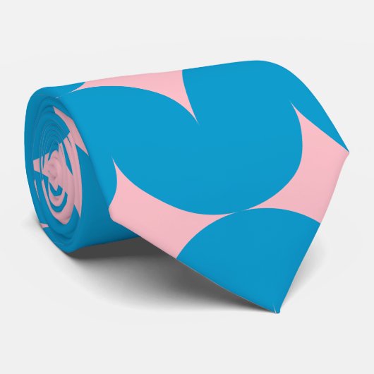 青とピンクの幾何学中央世紀のパターン ネクタイ (ロール)