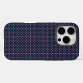 青とピンクの幾何学模様のスマホケース Case-Mate iPhoneケース (裏面 (横))