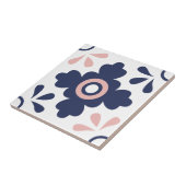 青とピンクの幾何学的な花タイル タイル (側面)