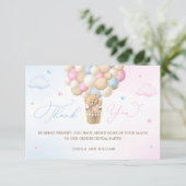 青とピンクの性別が明らかに感謝 カード (スタンド正面)