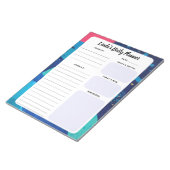 青とピンクの抽象芸術毎日To-Doリストのメモ帳 ノートパッド (アングル)