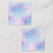 青とピンクの抽象芸術美しいスタイリスト スクエア名刺 (正面/裏面)