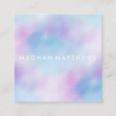 青とピンクの抽象芸術美しいスタイリスト スクエア名刺 (正面)