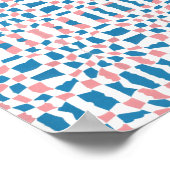 青とピンクの抽象芸術 ポスター (角)