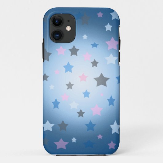 青とピンクの星のパターンiphone 4 ケース Case-Mate iPhoneケース (裏面)