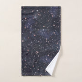 青とピンクの星空　天体をモチーフにしたファンタジックなデザイン バスタオルセット (ハンドタオル)