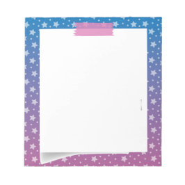 青とピンクの星 ノートパッド