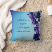 青とピンクの春フローラ詩 クッション (ブランケット)