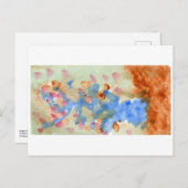 青とピンクの木はがき ポストカード (正面/裏面)