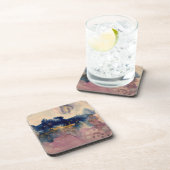 青とピンクの枕を持つ抽象芸術 コースター (右側)