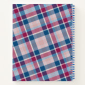 青とピンクの格子模様のノートブック ノートブック (裏面)