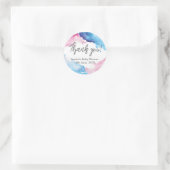 青とピンクの水の色に感謝 ラウンドシール (バッグ)