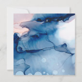 ～青とピンクの水の色のエレガントトレンディー結婚 招待状 (裏面)