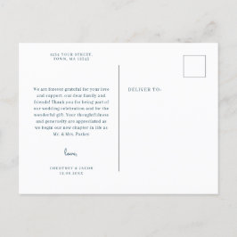 青とピンクの水の色感謝していは葉書 インビテーションポストカード