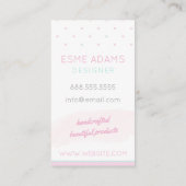 青とピンクの水玉模様の名刺 名刺 (裏面)