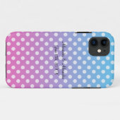 青とピンクの水玉模様結婚式の引き出物 Case-Mate iPhoneケース (裏面(横))