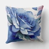 青とピンクの水色バラ クッション (裏面)