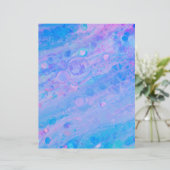 青とピンクの泡立つ人魚スクラップブック紙 (スタンド正面)