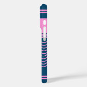 青とピンクの波ストライプ状のパタパーソナライズされたーン Case-Mate iPhoneケース (裏面 / 左)