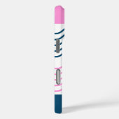 青とピンクの波ストライプ状のパタパーソナライズされたーン Case-Mate iPhoneケース (裏面 / 右)