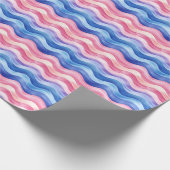 青とピンクの波線 ラッピングペーパー (角)