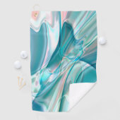 青とピンクの淡い色合いの皺になったカーブ ゴルフタオル (インサイチュ)