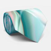 青とピンクの淡い色合いの皺になったカーブ ネクタイ (ロール)