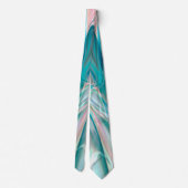 青とピンクの淡い色合いの皺になったカーブ ネクタイ (裏面)