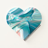 青とピンクの淡い色合いの皺になったカーブ ノートブック (裏面)