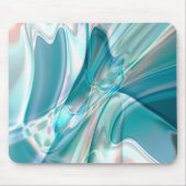 青とピンクの淡い色合いの皺になったカーブ マウスパッド (正面)