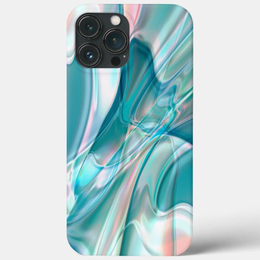 青とピンクの淡い色合いの皺になったカーブ Case-Mate iPhoneケース (裏面)