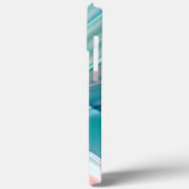 青とピンクの淡い色合いの皺になったカーブ Case-Mate iPhoneケース (裏面 / 左)