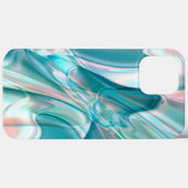 青とピンクの淡い色合いの皺になったカーブ Case-Mate iPhoneケース (裏面 (横))