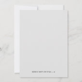 青とピンクの煙と紙吹雪の性別の表示 招待状 (裏面)