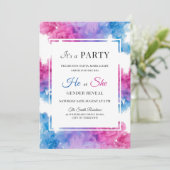 青とピンクの煙爆弾ベビージェンダーがパーティーを明かす 招待状 (スタンド正面)