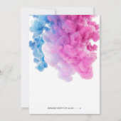 青とピンクの煙爆弾ベビージェンダーがパーティーを明かす 招待状 (裏面)