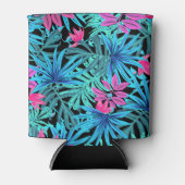 青とピンクの熱帯葉産 缶クーラー (正面)