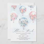 青とピンクの熱気球の性別が明らかになる 招待状 (正面)