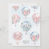 青とピンクの熱気球の性別が明らかになる 招待状 (裏面)